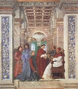 Pope Sixtus IV appoints Platina as Prefect of the Vatican Library (mk45) Melozzo da Forli